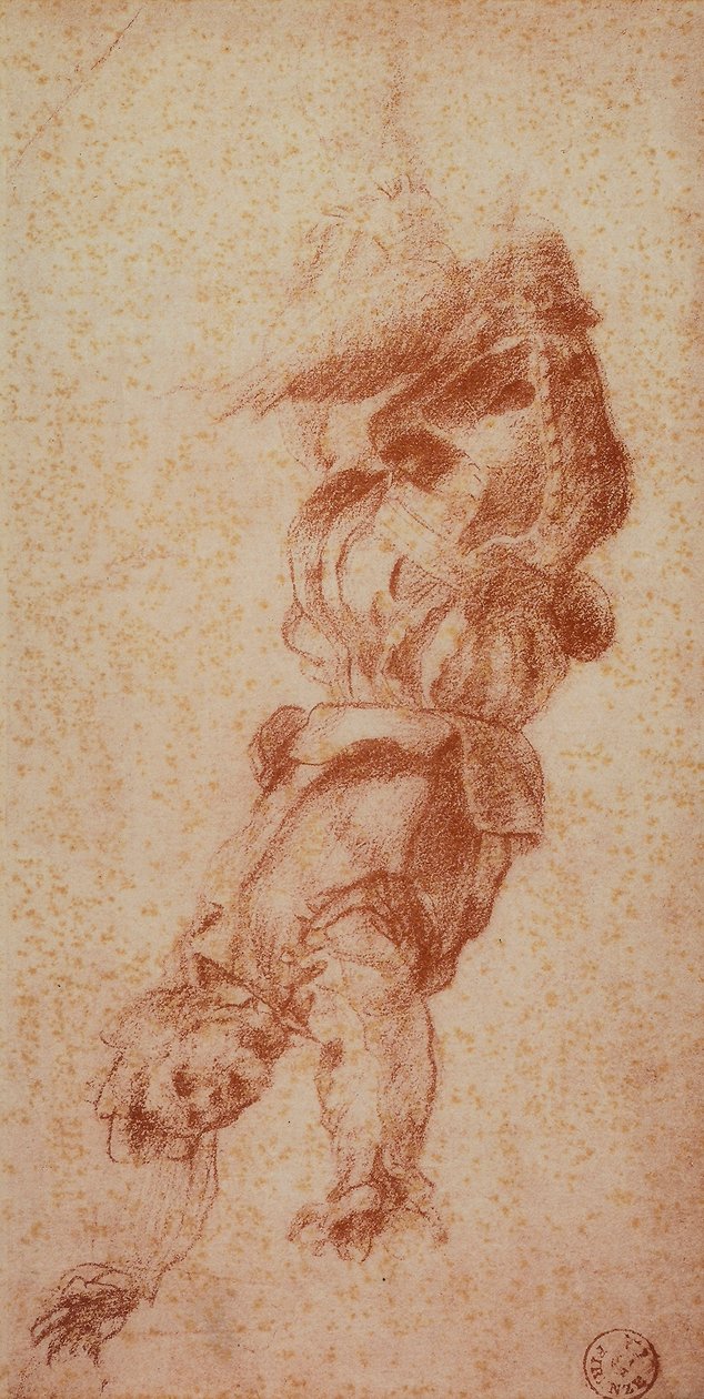 Figure masculine; dessin par Andrea del Sarto. Gabinetto dei Disegni e delle Stampe, Galerie des Offices, Florence - Andrea del Sarto