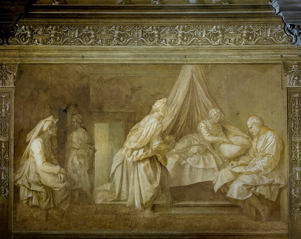 Histoires de Saint Jean par Andrea del Sarto, détail, Cloître de Scalzo, Florence - Andrea del Sarto