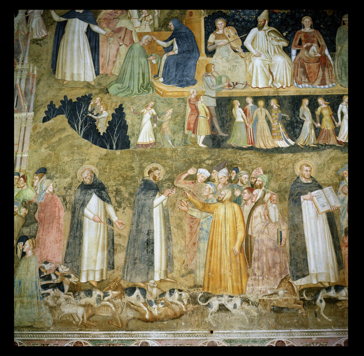 Saint Dominique envoyant les chiens du Seigneur, avec Saint Pierre Martyr et Saint Thomas d