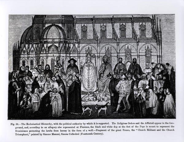 La Hiérarchie Ecclésiastique, de Science et Littérature au Moyen Âge et Renaissance, écrit et gravé par Paul Lacroix, 1878 - Andrea di Bonaiuto fl.1342 77 after Andrea di Bonaiuto fl.1342 77 after