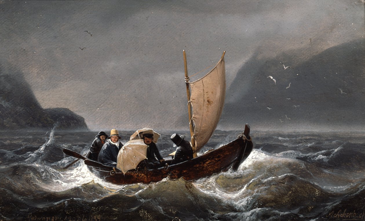 Artistes par temps orageux à Sognefjorden - Andreas Achenbach