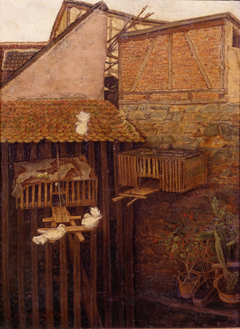 Coin dans une cour - Andreas Achenbach