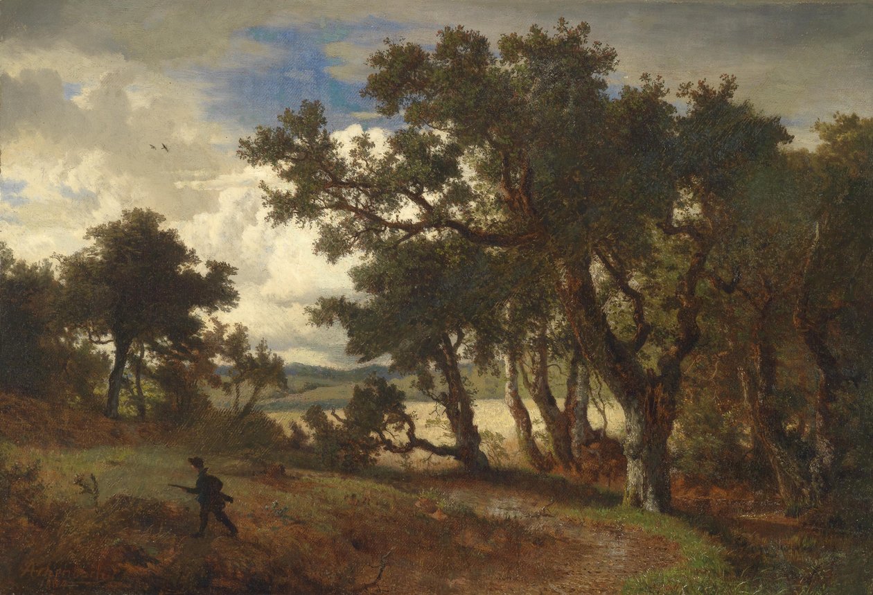 Chasseur dans le paysage - Andreas Achenbach