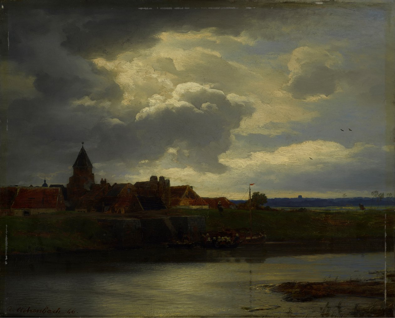 Paysage avec rivière - Andreas Achenbach
