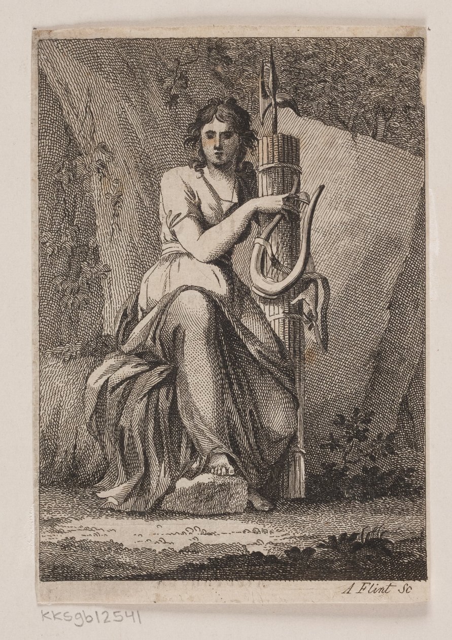 Une femme avec une lyre et des faisceaux - Andreas Flint