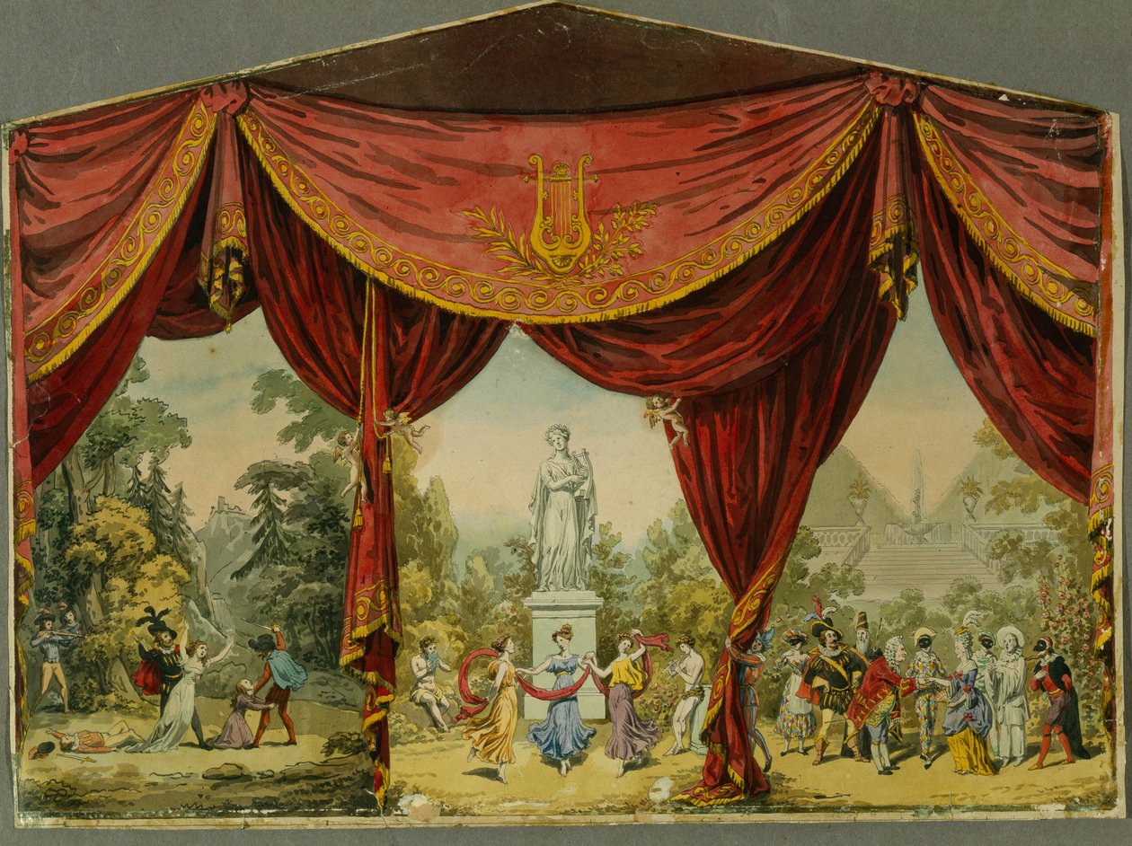 Esquisse pour le rideau du Théâtre Impérial à Saint-Pétersbourg, années 1830 - Andreas Leonhard Roller