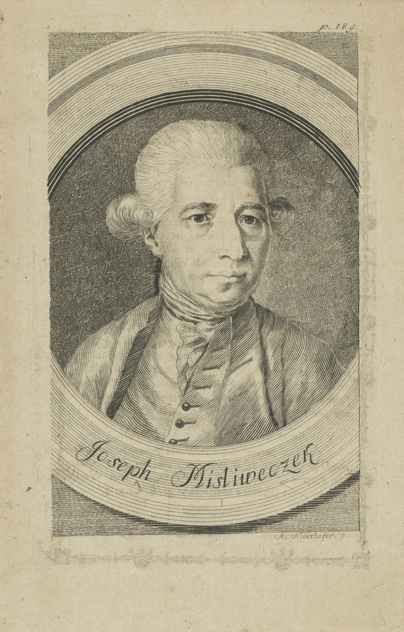 Portrait du compositeur Josef Myslivecek 1737-1781, vers 1780 - Andreas Niederhofer
