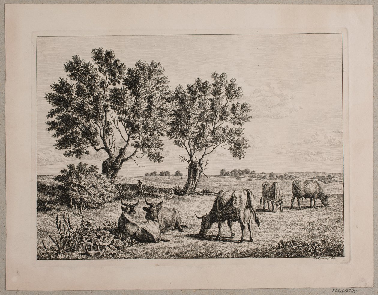 Paysage avec du bétail paissant - Andreas Peter Madsen