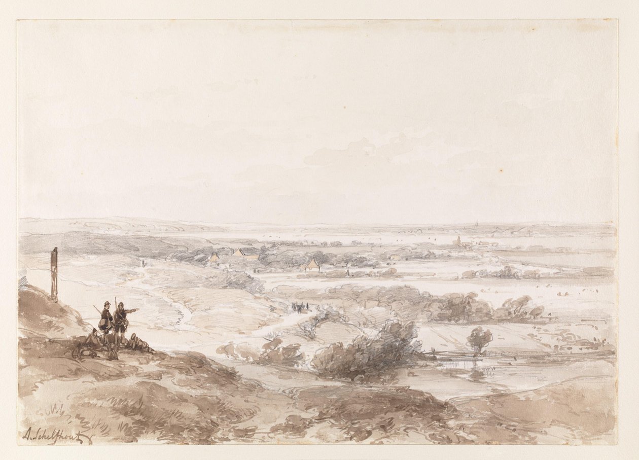 Une vue lointaine de Noordwijk - Andreas Schelfhout