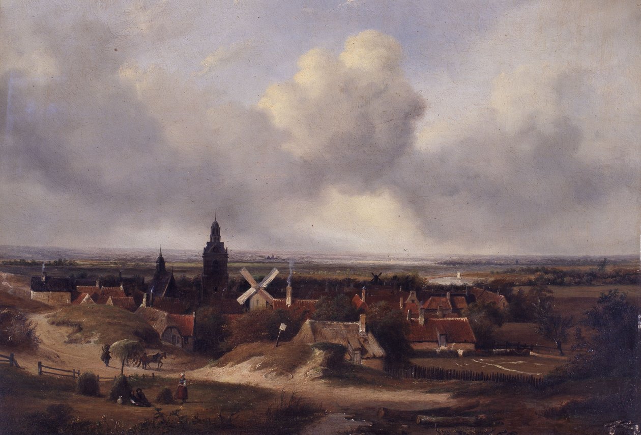 Vue panoramique de la ville - Andreas Schelfhout