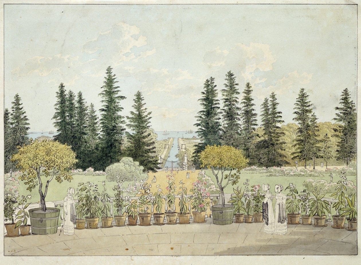 Vue depuis la terrasse du palais Oranienbaum à Lomonossov - Andrei Yefimovich Martynov