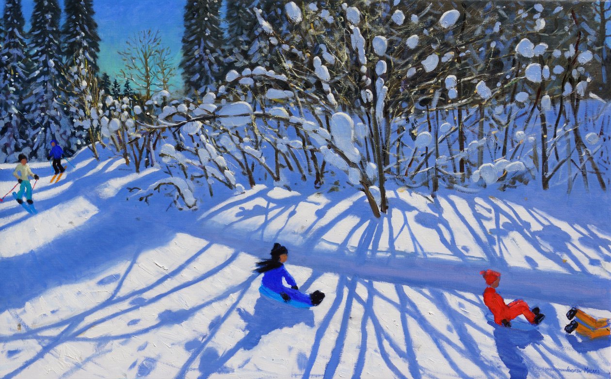 Luge et ski sur le sentier, Morzine - Andrew Macara