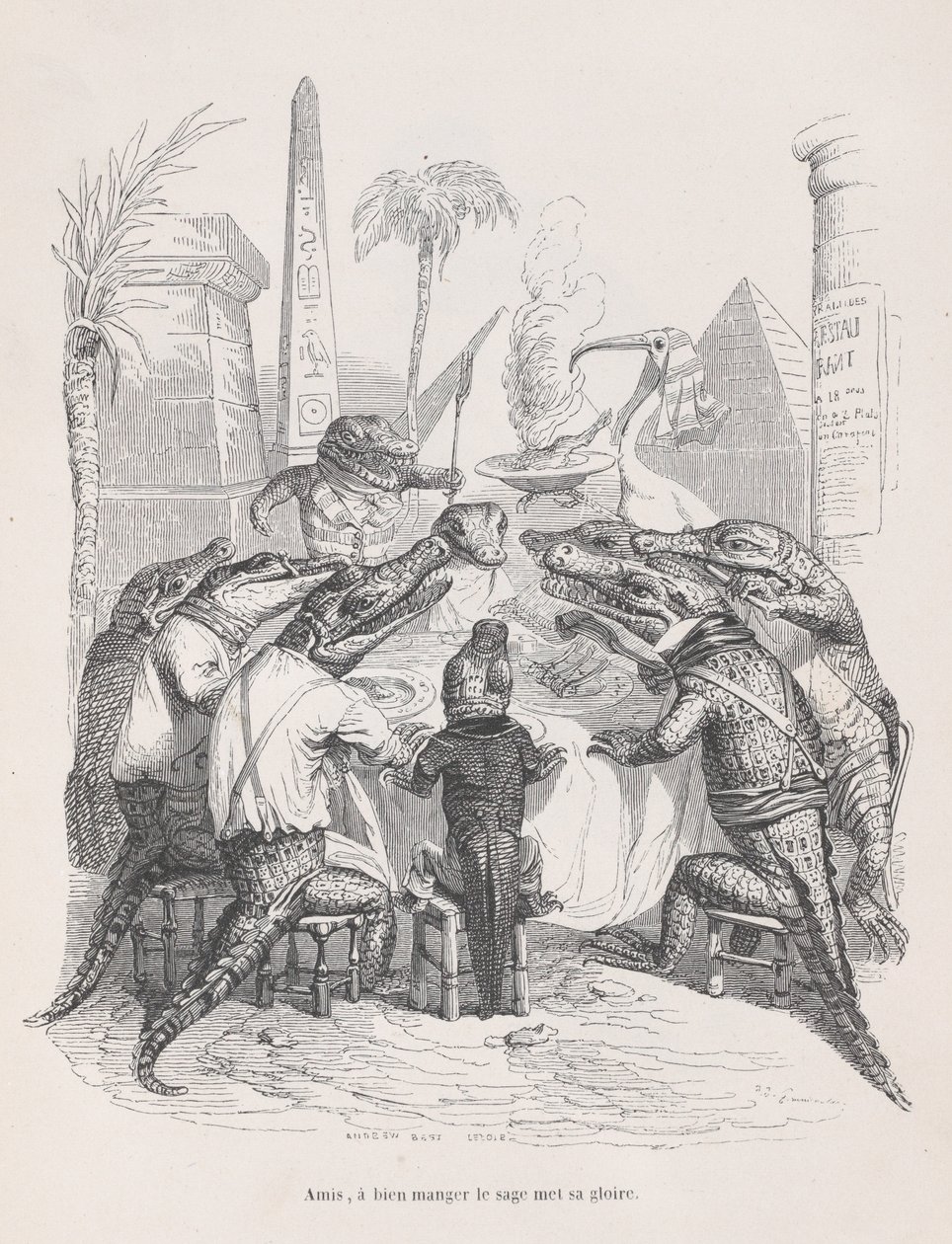 Amis, le sage place sa gloire dans bien manger, de Scènes de la vie privée, vers 1837-47 - Andrew Best Leloir