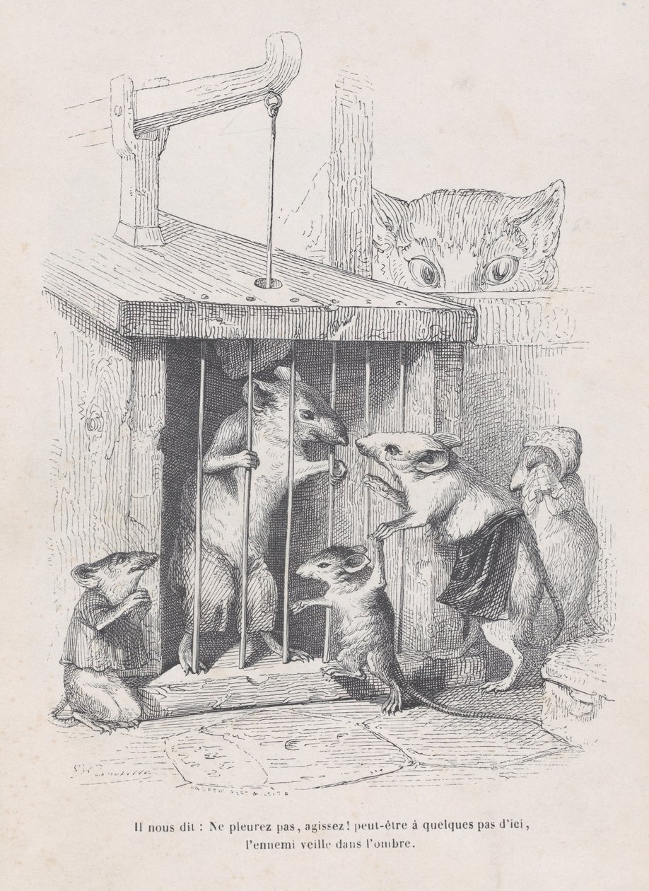 Il nous dit : ne pleurez pas, agissez ! de Scènes de la vie privée et publique des animaux, vers 1837-1847 - Andrew Best Leloir