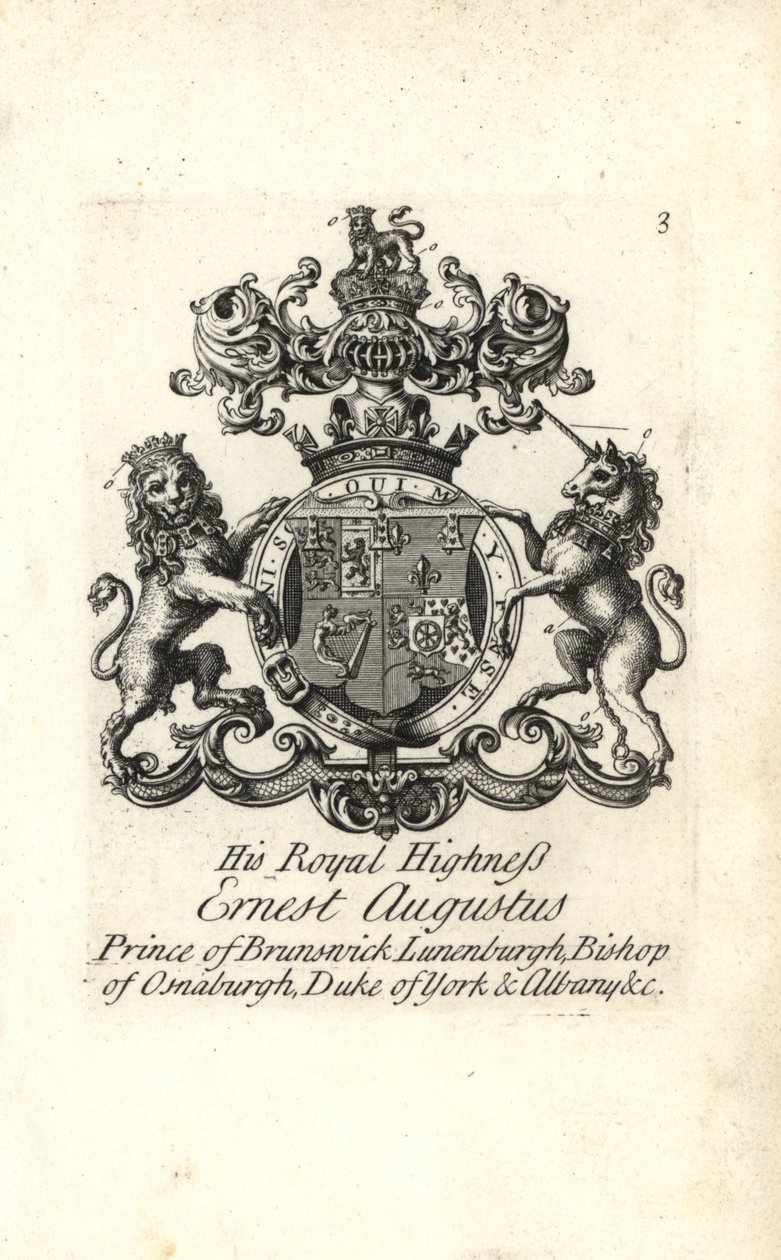 Blason et armoiries de SAR Ernest Auguste, Prince de Brunswick Lunebourg, Évêque d