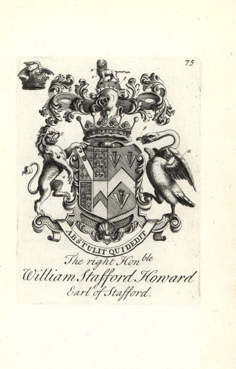 Blason et armoiries du très honorable William Stafford Howard, 2e comte de Stafford - Andrew Johnston