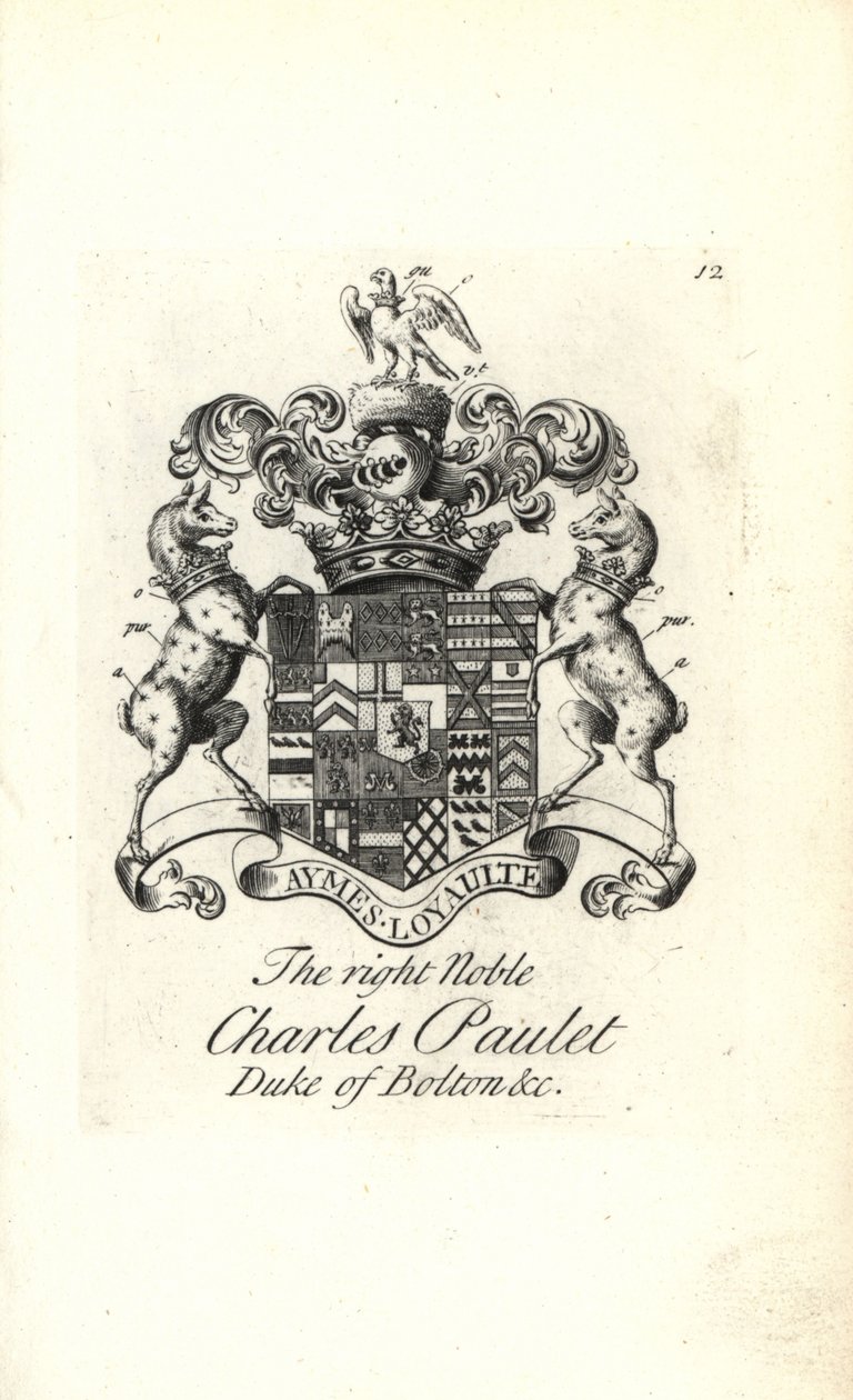 Blason et armoiries du très noble Charles Powlett, 3e duc de Bolton - Andrew Johnston