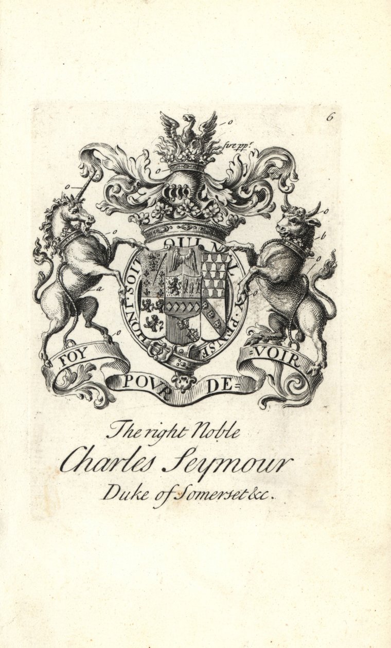 Armoiries et blason du très noble Charles Seymour, 6e duc de Somerset - Andrew Johnston