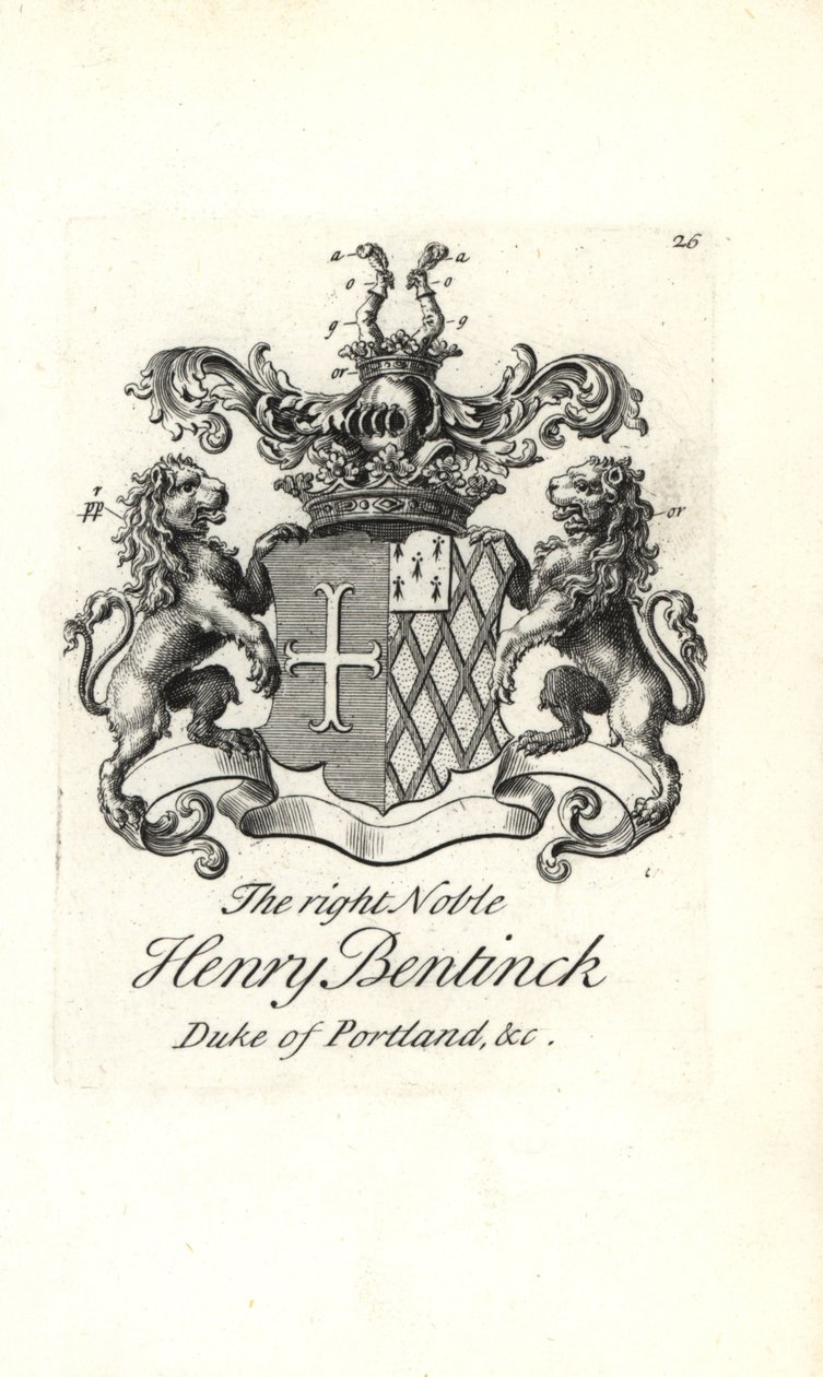 Blason et armoiries du très noble Henry Bentinck - Andrew Johnston