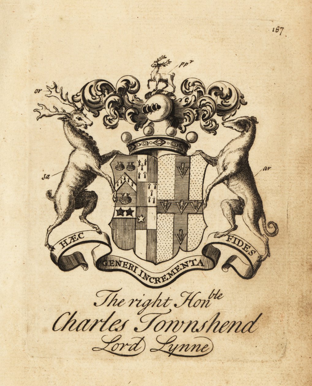 Blason du très honorable Charles Townshend, Lord Lynne, 3e vicomte Townshend - Andrew Johnston