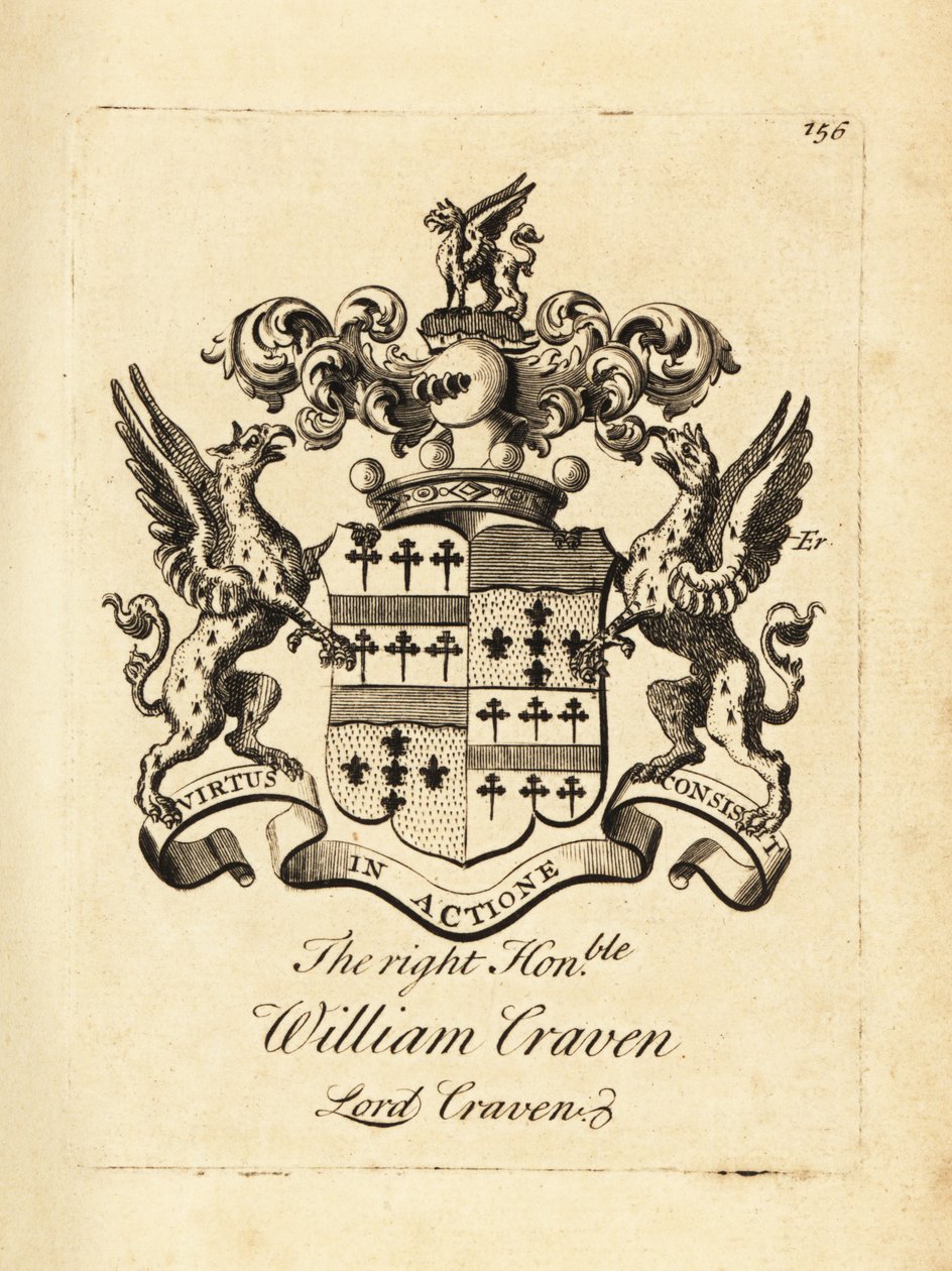 Blason du très honorable William Craven, Lord Craven, 3e baron Craven (1700-1739) - Andrew Johnston
