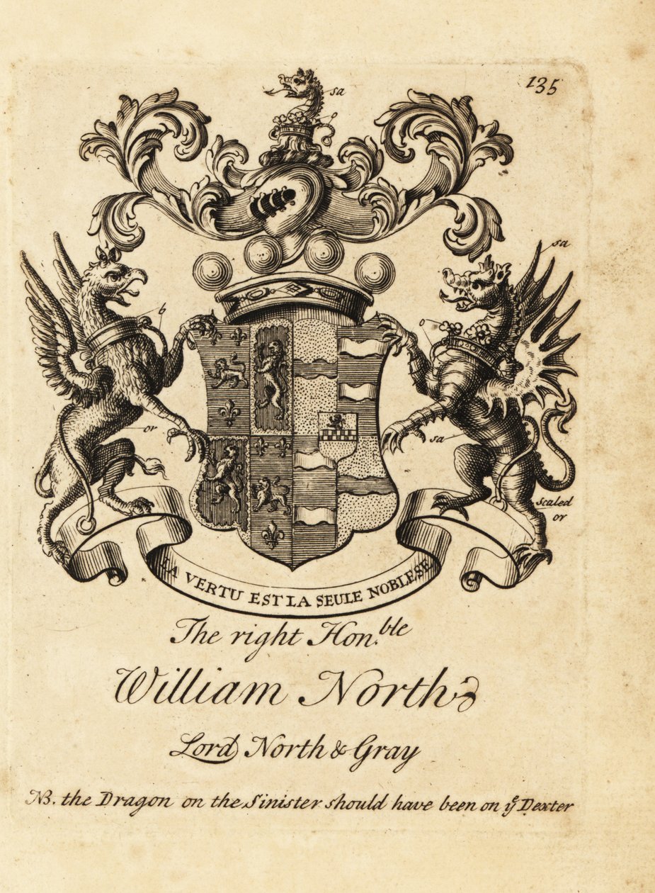 Blason du très honorable William North, Lord North & Gray, 6e baron North, 2e baron Grey - Andrew Johnston