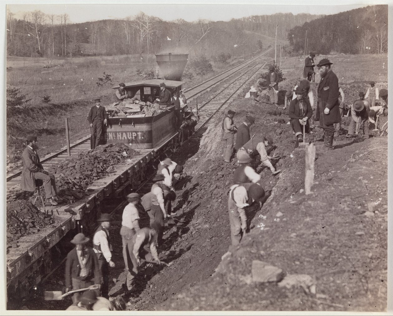 Excavation pour le « Y » à la gare de Devereaux, Orange & Alexandria Railroad - Andrew Joseph Russell
