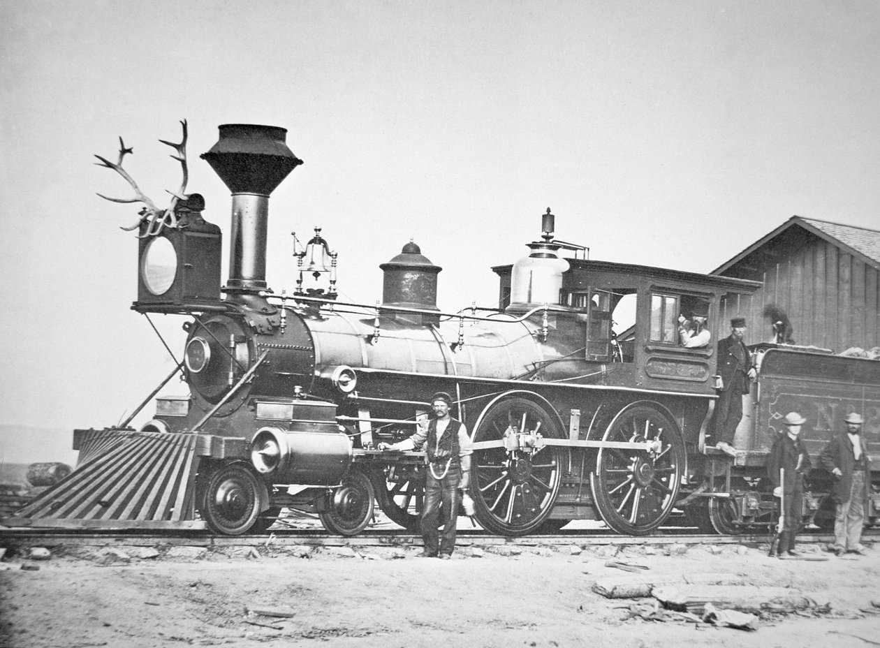 Locomotive numéro 23 à la station Wyoming près de la rivière Little Laramie, Wyoming - Andrew Joseph Russell