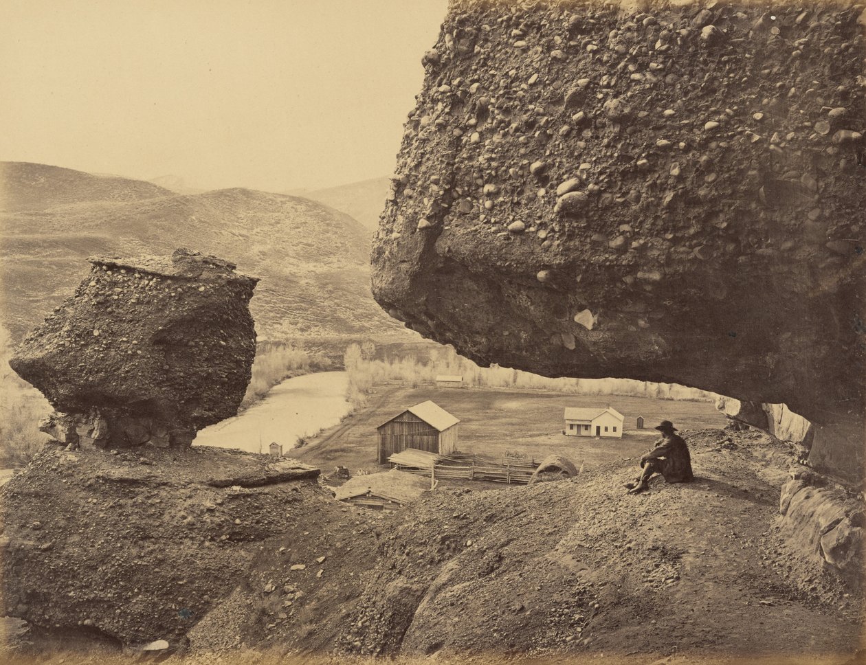 Planche 32. Hanging Rock, Foot of Echo Canon, 1869 (photo) - Andrew Joseph Russell