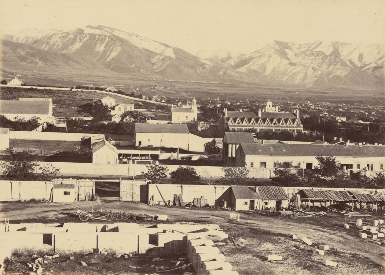 Planche 45. Salt Lake City, vue du haut du Tabernacle, 1869 (photo) - Andrew Joseph Russell