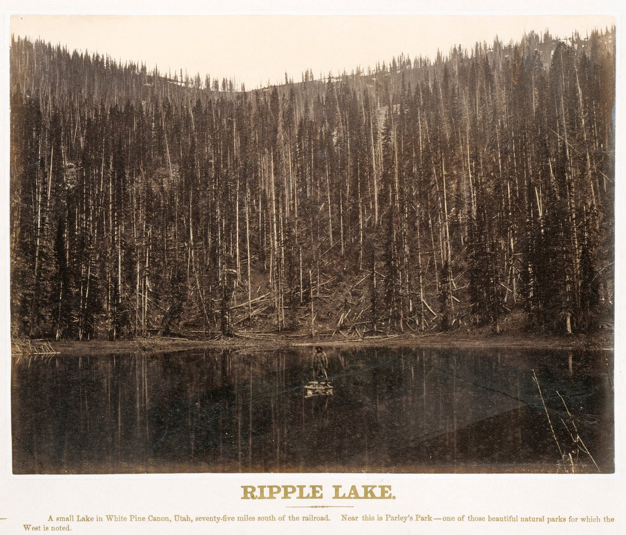 Ripple Lake, White Pine Cañon, Utah, from the Great West Illustrated In a Series of Photographic Views across the Continent Taken along the Line of the Union Pacific Railroad, West from Omaha, Nebraska, by A. J. Russell. Volume I - Andrew Joseph Russell