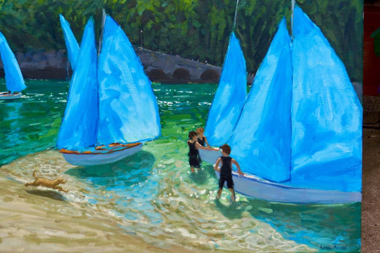 Voiles bleues, Looe, 2018 - Andrew Macara