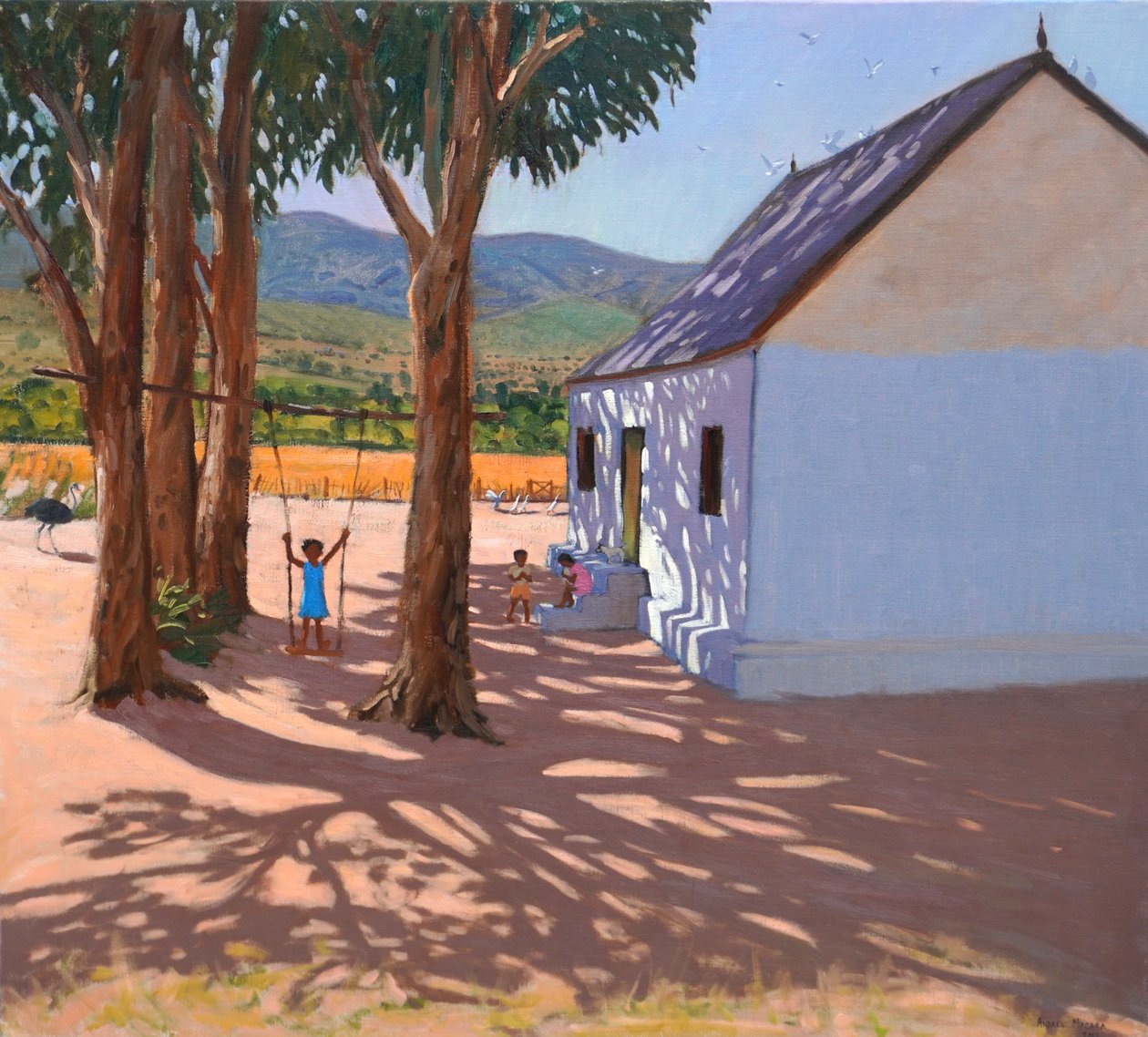 La balançoire, Klein (petit) Karoo, Afrique du Sud, 2000 (huile sur toile) - Andrew Macara