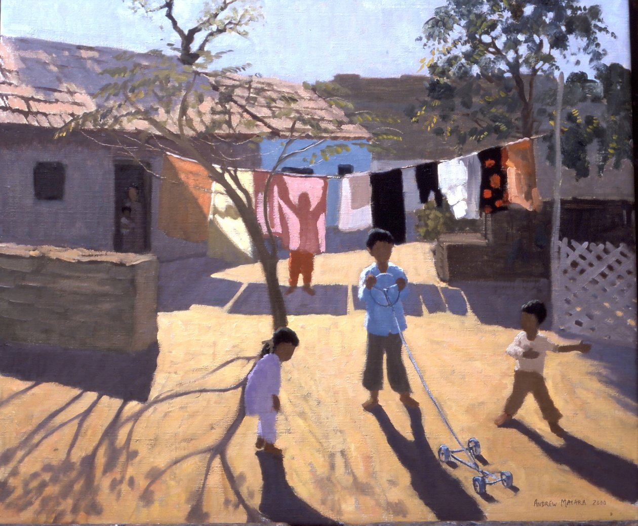 Voiture-jouet, Gujarat, Inde (huile sur toile) - Andrew Macara