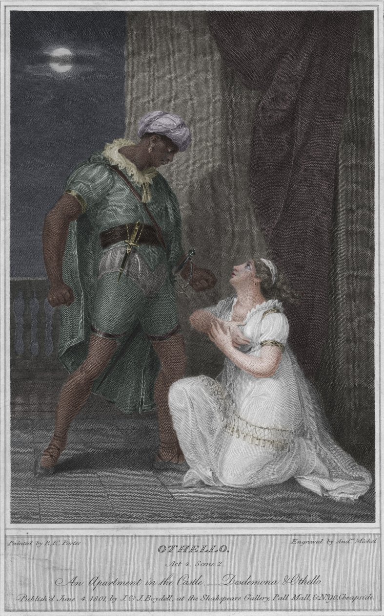 Othello. Acte 4. Scène 2. Un appartement dans le château. Desdémone et Othello, 1801 - Andrew Michel