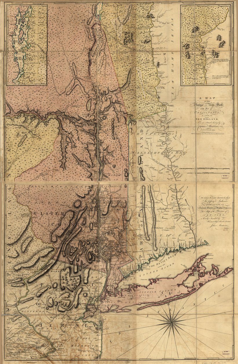 Carte de la province de New York, avec une partie de la Pensylvanie et de la Nouvelle-Angleterre, LOC 74692653 - Andrew Montrésor