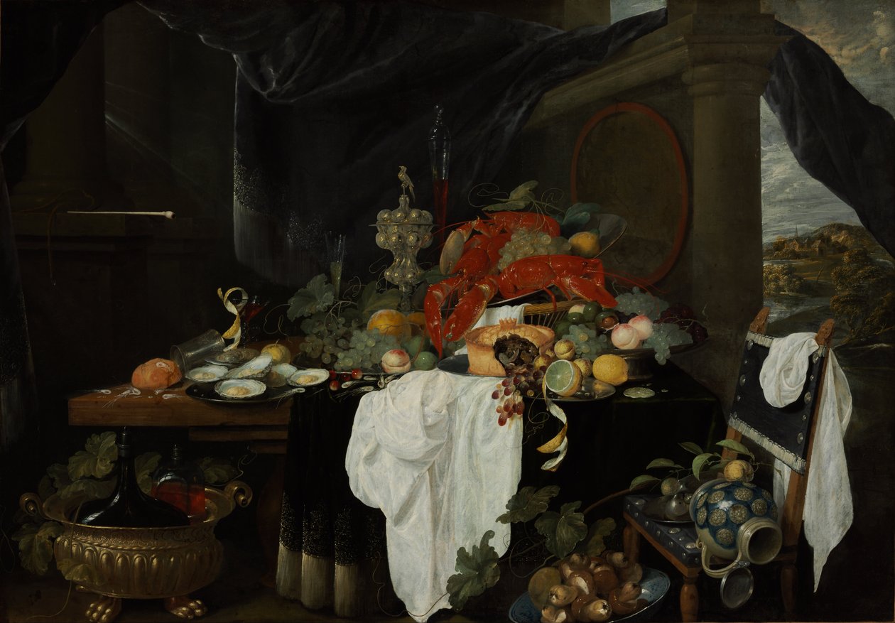 Une nature morte de Pronk avec des fruits, des oyats et des homards - Andries Benedetti
