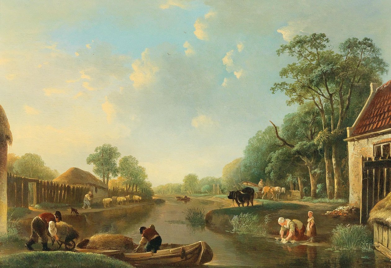Un paysage de canal néerlandais - Andries Vermeulen