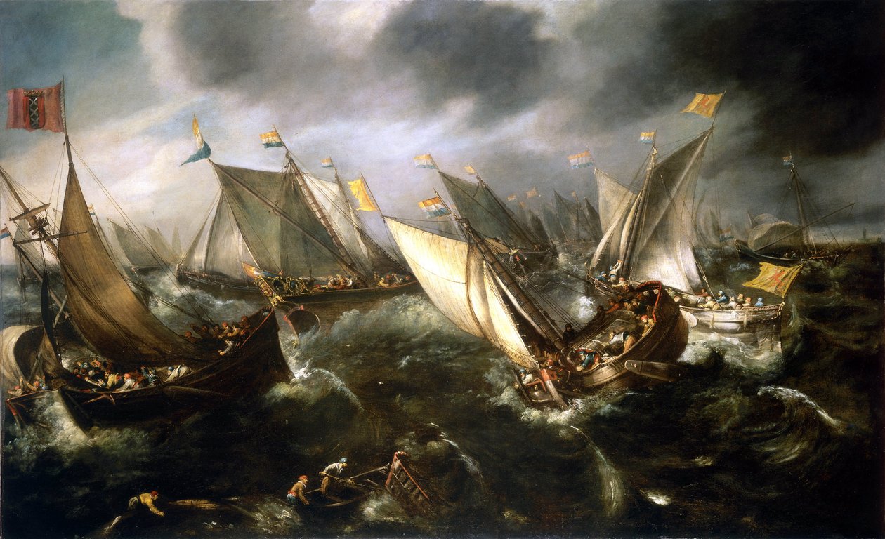 Course de yachts néerlandais, au large de la côte de l