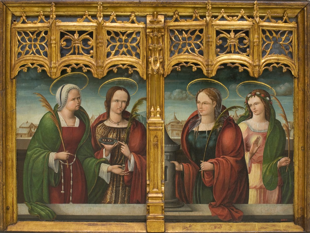 Saintes Apollonia, Lucie et Barbara et une autre sainte martyre - Andrés devMelgar