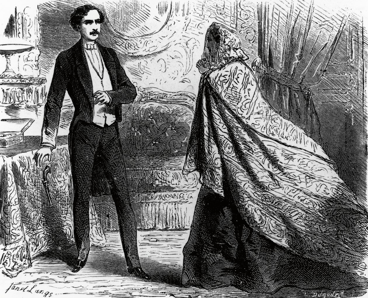Illustration pour Le Comte de Monte-Cristo, roman de Alexandre Dumas (1802-1870) et Auguste Maquet (1813-1888), gravure d