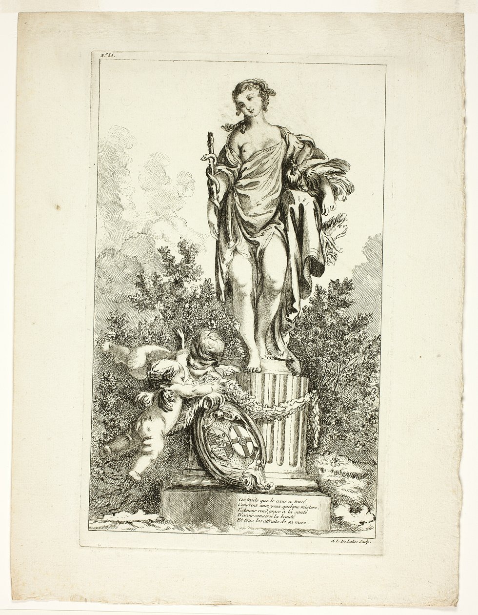 Deux amants remerciant la statue de la santé - Ange Laurent de Lalive de Jully