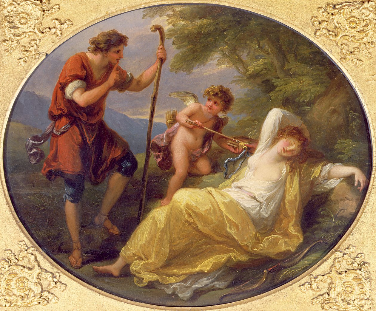 Une nymphe endormie observée par un berger, 1780 - Angelica Kauffmann