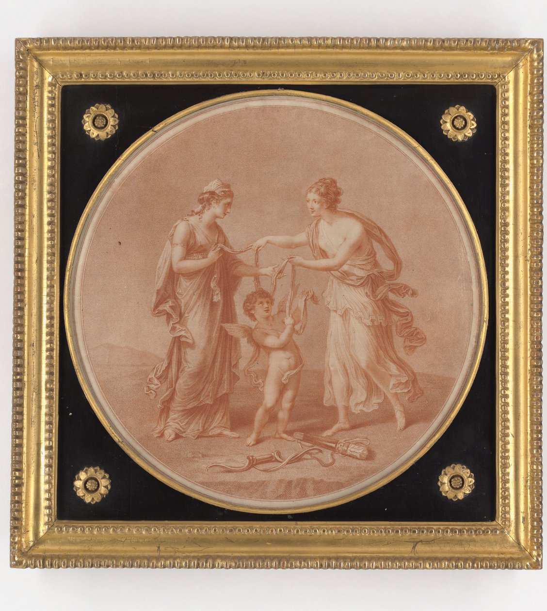 Junon, Vénus et Cupidon, gravure réalisée par William Wynne Ryland, 1777 - Angelica Kauffmann