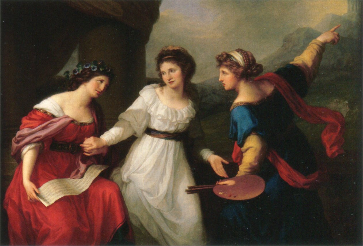 Autoportrait hésitant entre les arts de la musique et de la peinture - Angelica Kauffmann