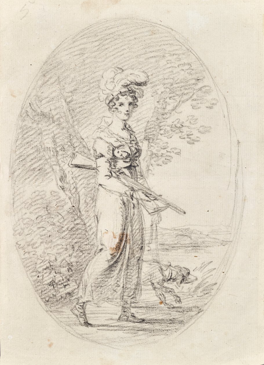 Chasseresse avec chien - Angelica Kauffmann