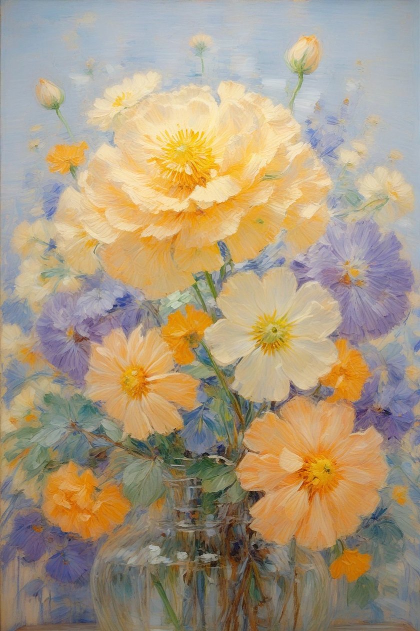 Florales 45, vers 2022 (huile sur toile) - Angelita Hawke