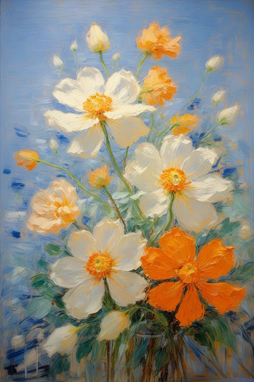 Florales 49, vers 2022 (huile sur toile) - Angelita Hawke