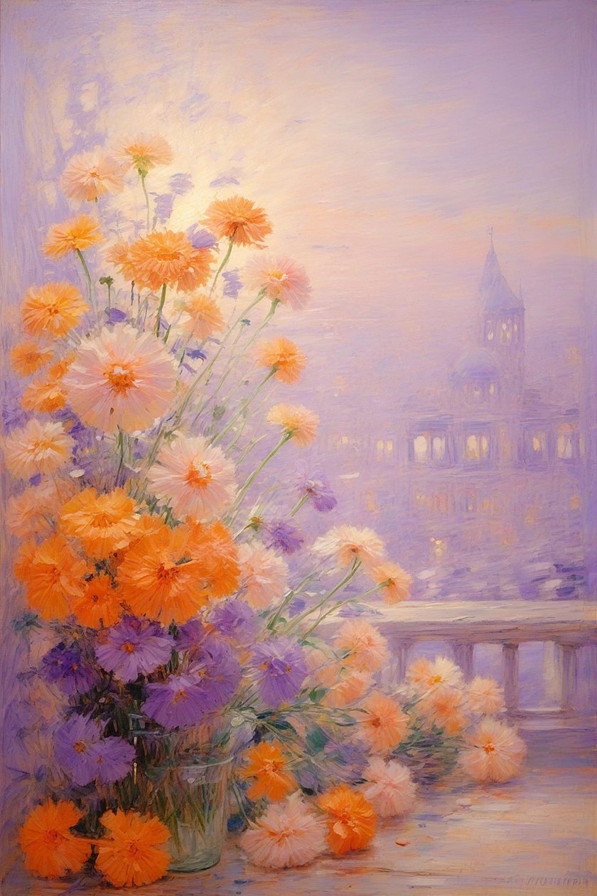Florales 54, vers 2022 (huile sur toile) - Angelita Hawke