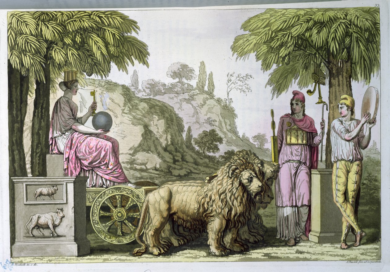 Cybèle sur son char et Attis, de 